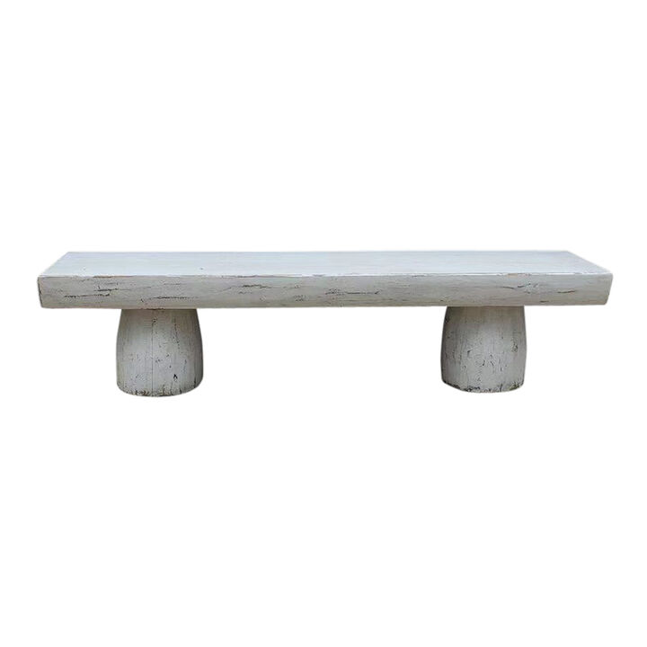 Reclaimed Pinewood Accent Bench in White