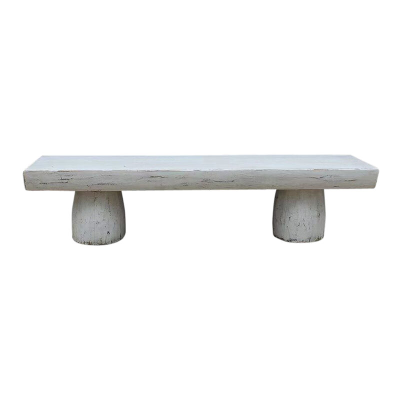 Reclaimed Pinewood Accent Bench in White image number 0