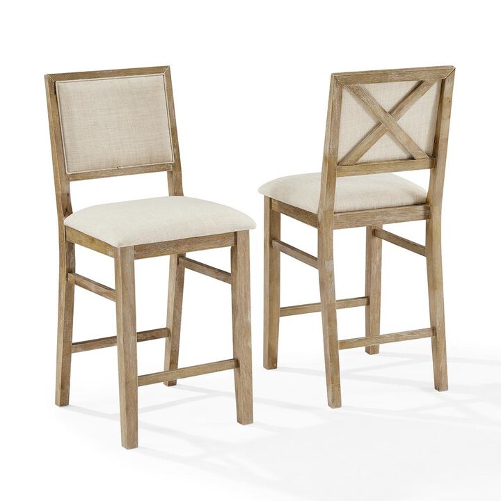 Joanna 2-Piece Upholstered Counter Height Bar Stool Set
