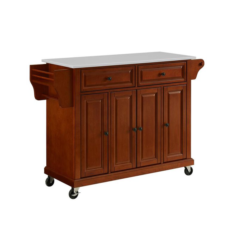 Crosley Furniture Full Size Stone Top Kitchen Cart