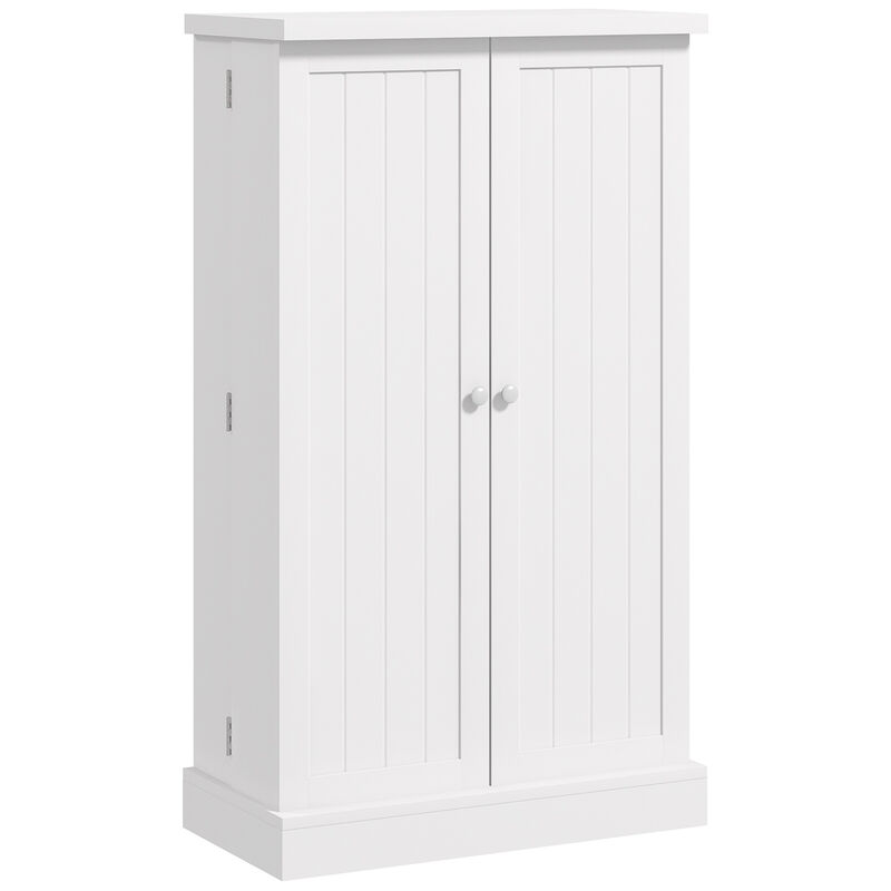 HOMCOM 41" Kitchen Pantry with 12 Spice Racks and Adjustable Shelves White