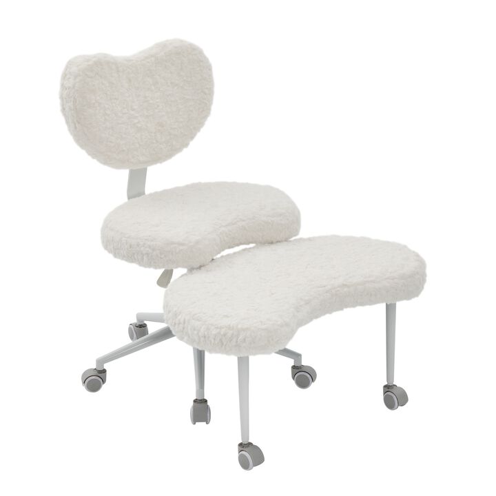 Artificial Rabbit Hair Meditation Chair Plus, Cross Legged Chair, Criss Cross Desk Chair