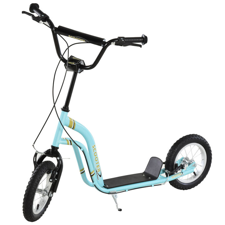 BreeBe Youth Scooter Front and Rear Caliper Dual Brakes 12-Inch Inflatable Front Wheel Ride On Toy