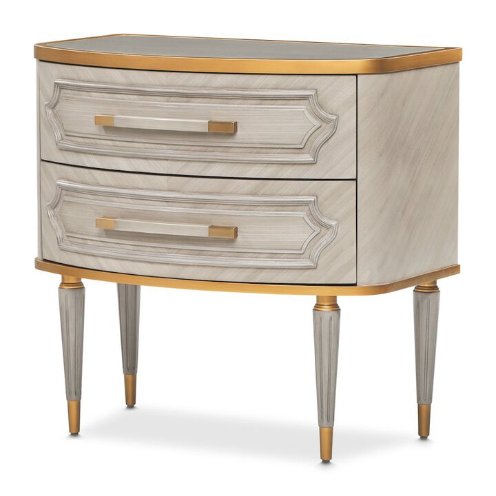 Michael Amini St. Charles 2-Drawer Nightstand - Dove Gray