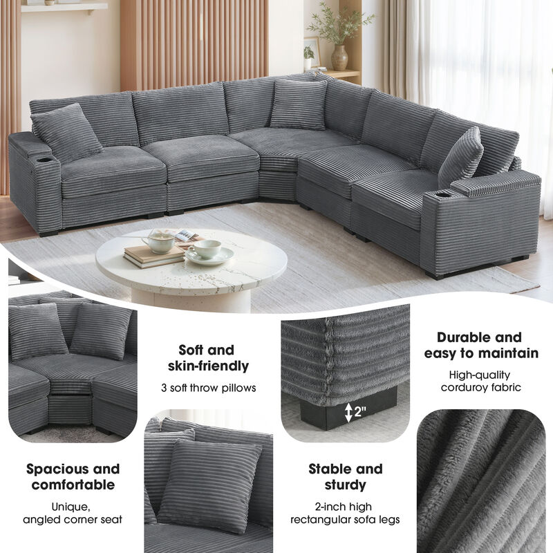 Merax Convertible L Shaped Sectional Sofa