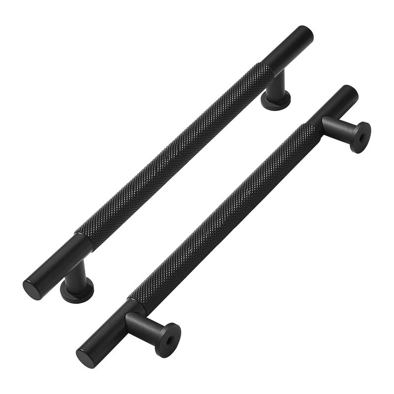 khtumeware 5 Pack 12 Inch(305mm) Drawer Handles Knurled Matte Black Cabinet Pulls Drawer Pulls Kitchen Hardware Kitchen Handles