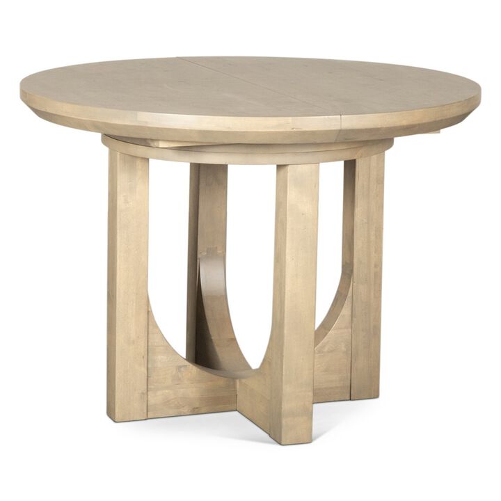 World Interiors Valencia 42-60" Round Extension Dining Table in Gray Birch