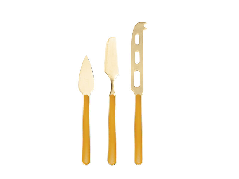 Cheese Knives 3Pc - Mustard