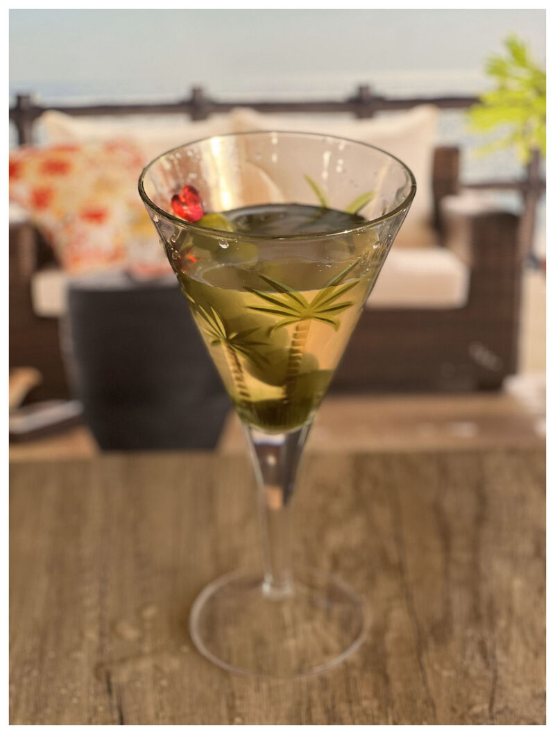 Set of Four Palm Tree Acrylic Stemmed All Purpose Wine Glasses