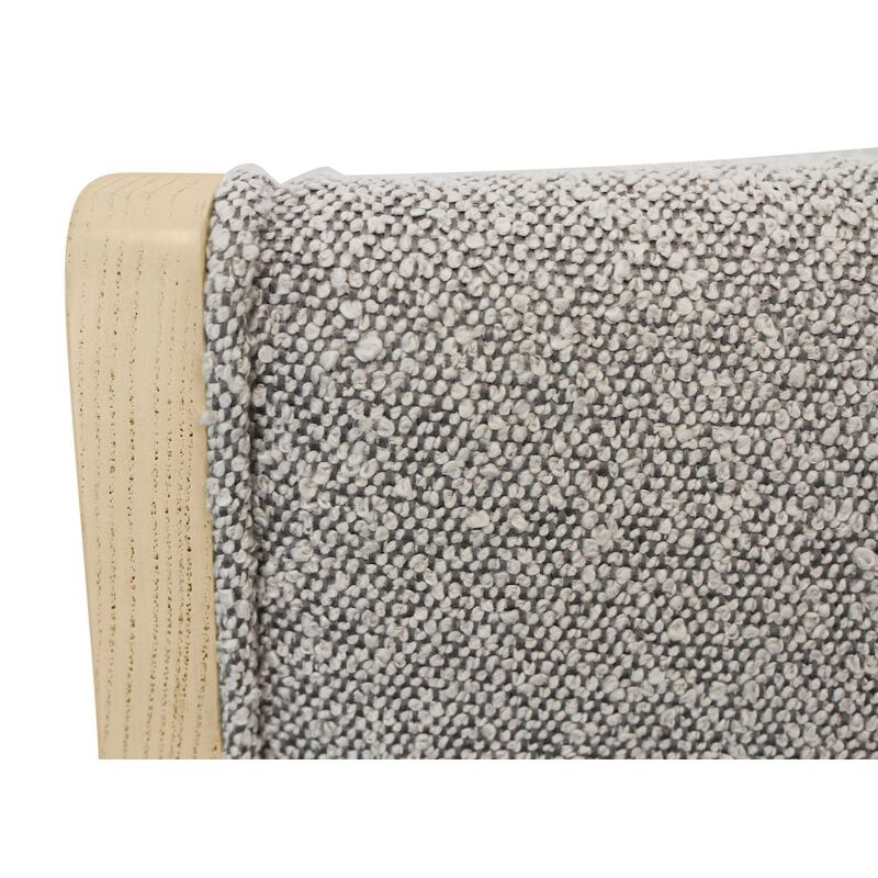 Logan 82 Dining Table, with 6 Ash Gray Boucle Dining Chairs