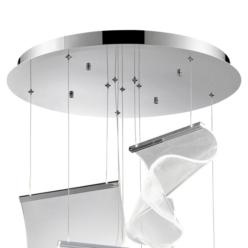 Acrylic Lace Chandelier Chrome Acrylic Integrated LED Dimmable