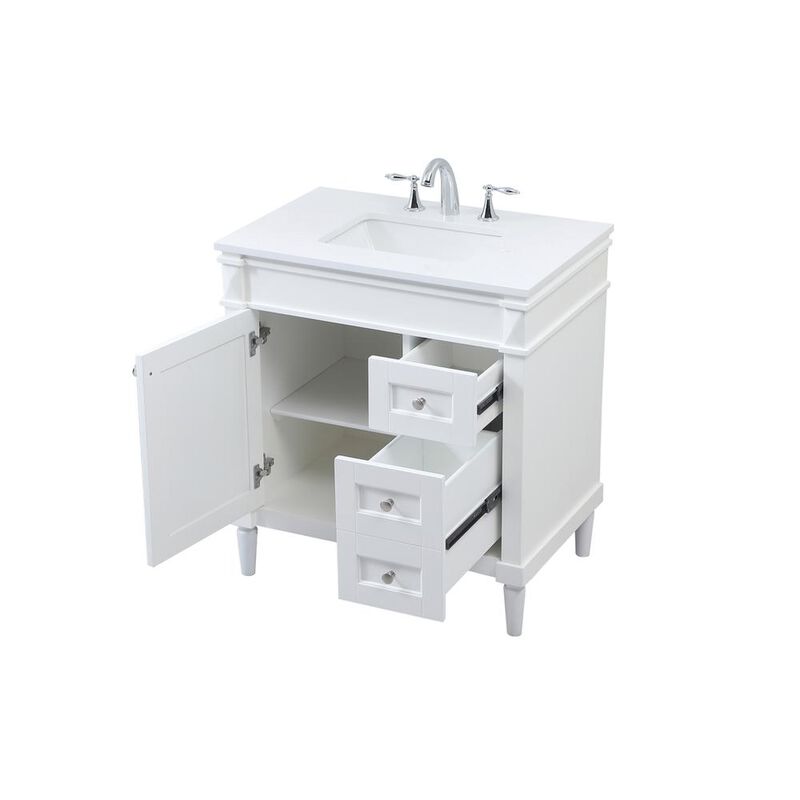 Elegant Kitchen and Bath 32 inch Single bathroom vanity in white