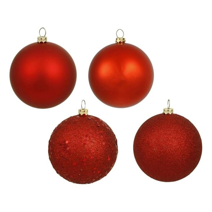 Vickerman 24" Red 4 Finish Ball Ornament 24 per Box