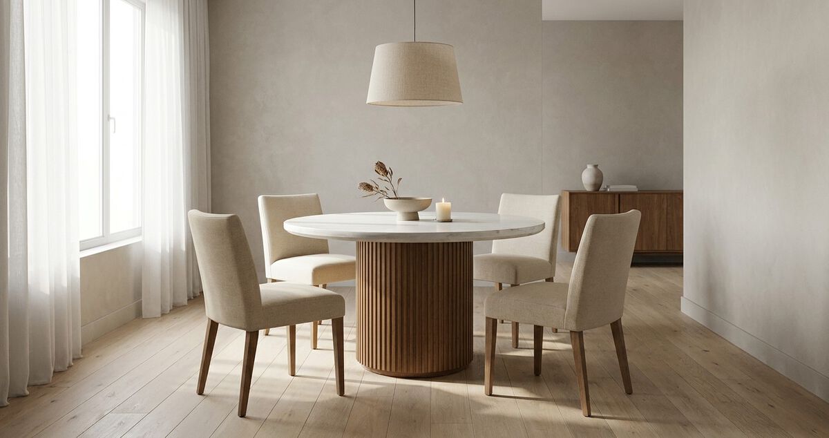 Colvin 52" Marble Dining Table in Toffee