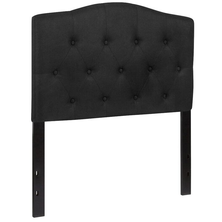Flash Furniture Tufted Upholstered Twin Size Headboard in Black Fabric