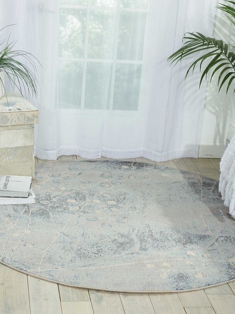 Somerset ST74 Silver/Blue 5'6" x Round Rug image number 4