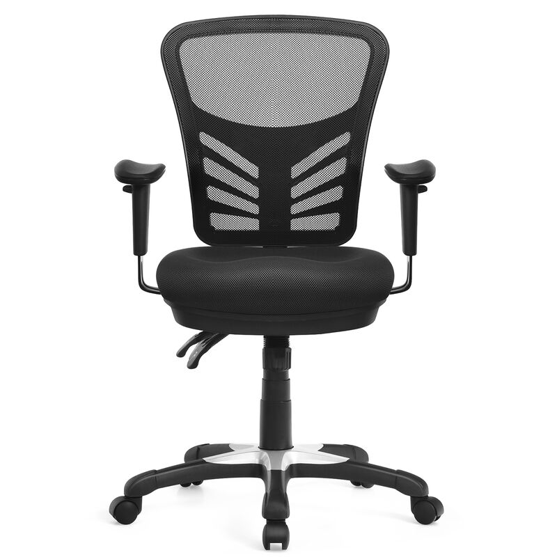 Costway Mesh Office Chair 3-Paddle Computer Desk Chair w/ Adjustable Seat Black