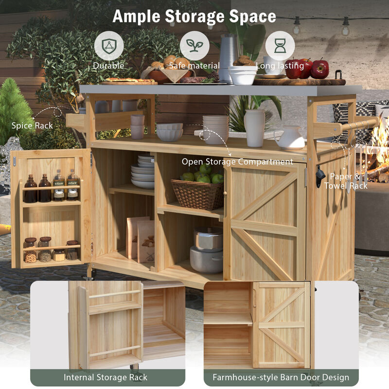 ELEMENT ACE Premium Outdoor Kitchen Island with Stainless Steel Top and Ample Storage image number 5
