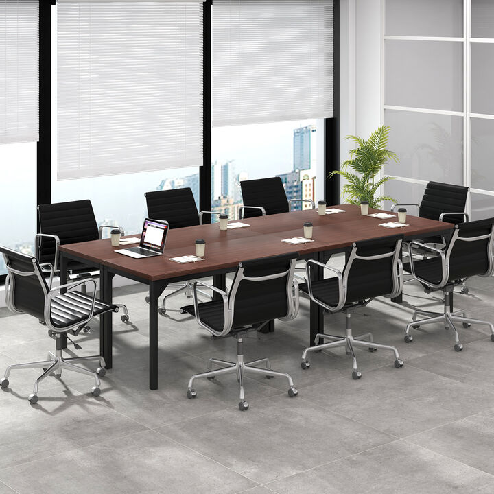 Costway Set of 4 55" Conference Table Office Computer Study Desk Metal Base Meeting Room