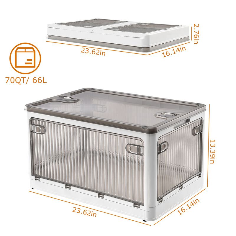 70QT/66L Folding Storage Bins