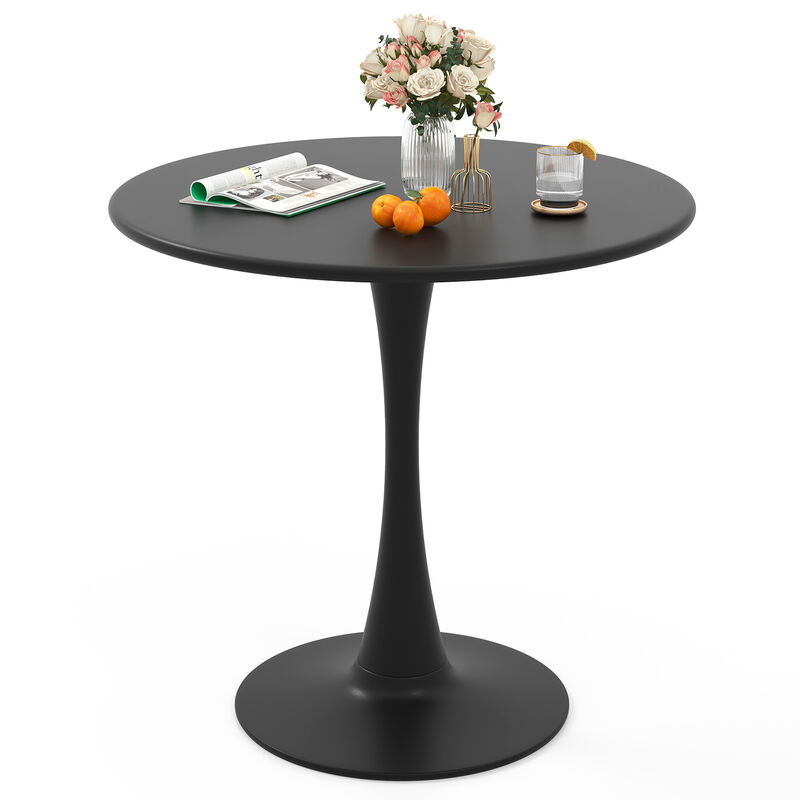 31.5" Round Dining Table with Anti-Slip PP Ring-Black