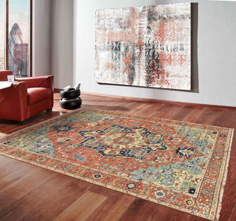 Pasargad Home Serapi Hand-Knotted Wool Area Rug