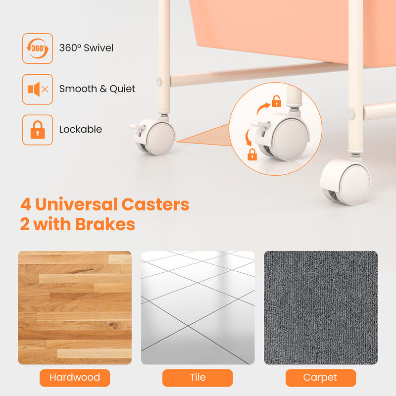 9-Drawer Rolling Organizer Cart &ndash; Multi-Color Storage with Metal Frame