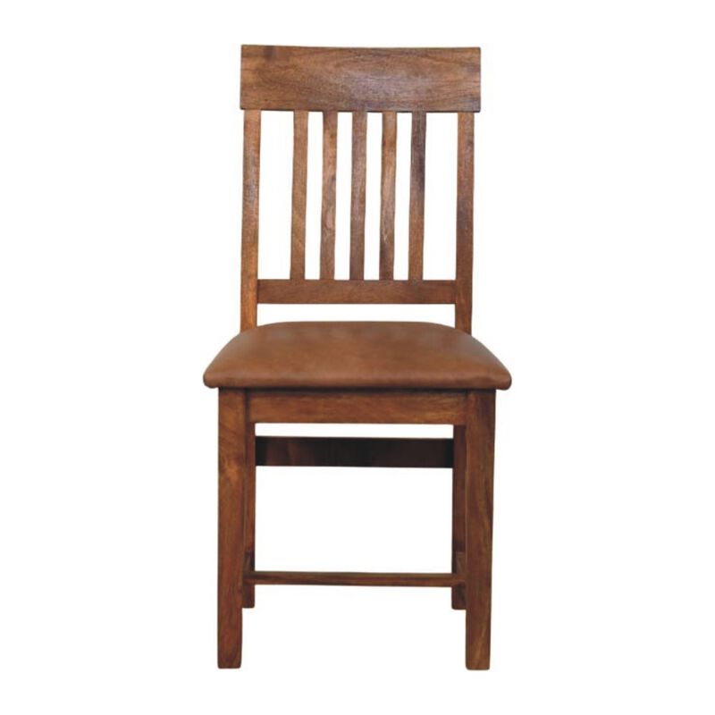 Leather Slatted Dining Chair image number 0