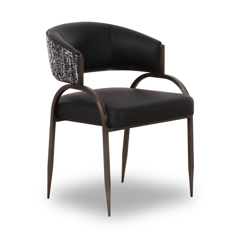 Tatum Black Vegan Leather 2-Tone Dining Chair