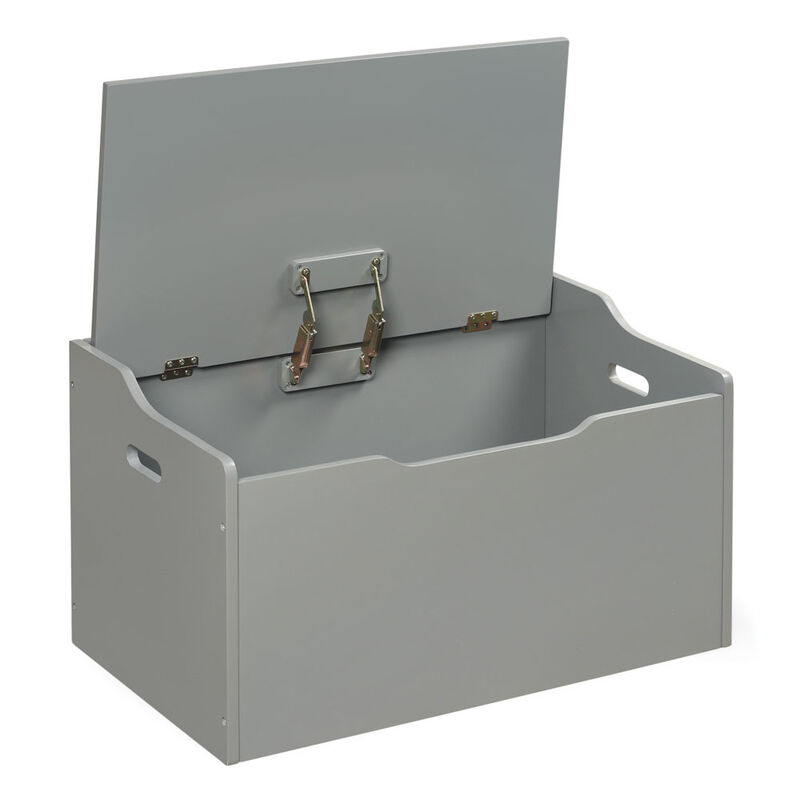 Badger Basket Co. Kids Storage Engineered Wood Bench Top Toy Box - Gray