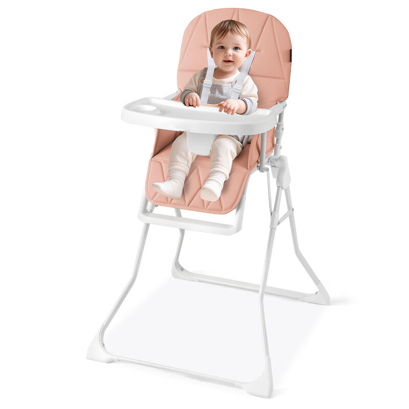 Compact Baby High Chair with Removable Adjustable Tray and PU Seat Cushion image number 3