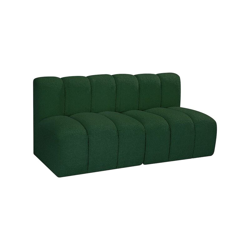 Meridian Furniture Arc Green Boucle Fabric Modular Sofa