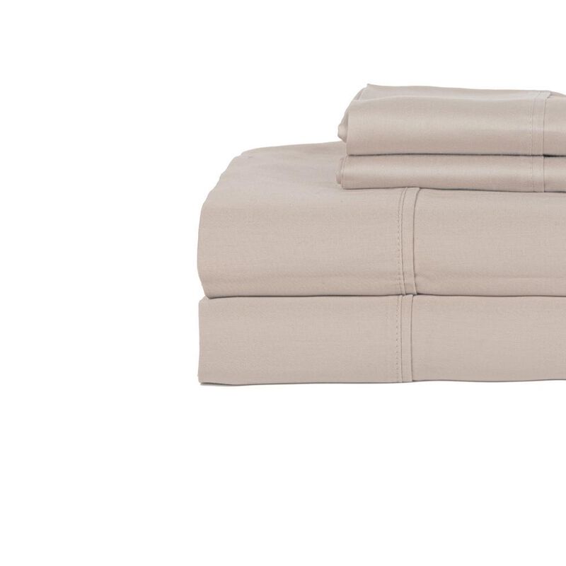 Castle Hill London 410 Thread Count Cotton Sateen Sheet Set Deep Pocket - King, Ash