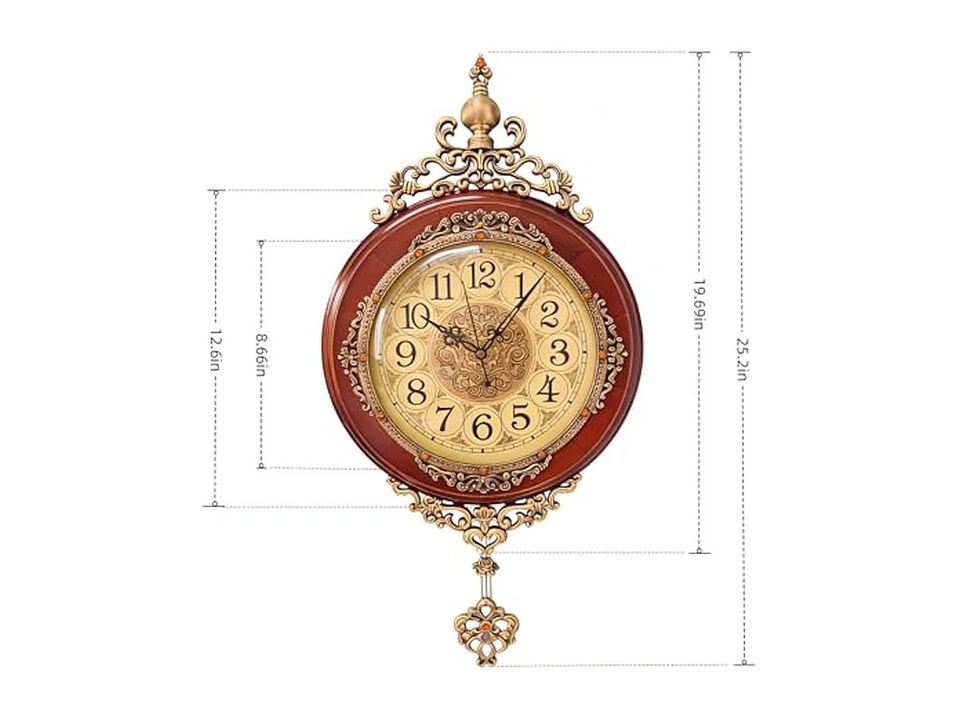Vintage Pendulum Retro Wood Housewarming Wall Clock 6 Inch Silent Non Ticking