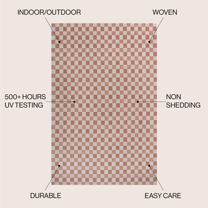 Aimee Traditional Cottage Checkerboard Indoor/Outdoor Area Rug