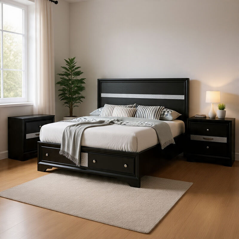 Bedroom Set, Wood, 3 Piece Set with 2 Nightstands image number 8
