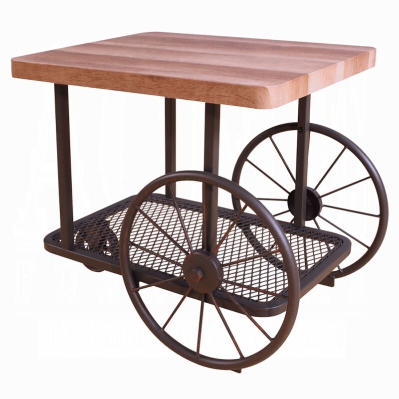 Francie End Table, Oak & Antique Gray