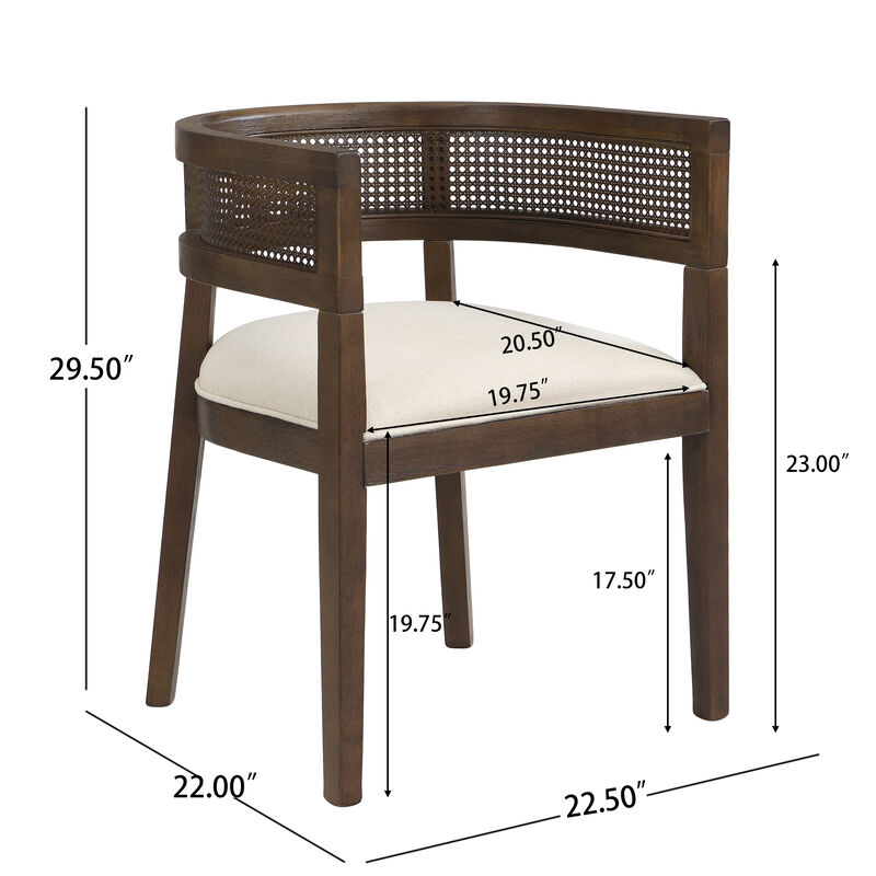 Christopher Knight Home Melina 7 Piece Cane and Rubberwood Upholstered Dining Set