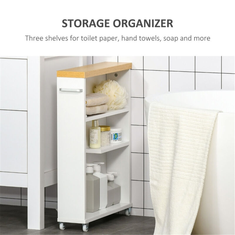 Multi-Purpose Paper Cabinet Space-Saving Side Table & Bathroom Corner Storage image number 3