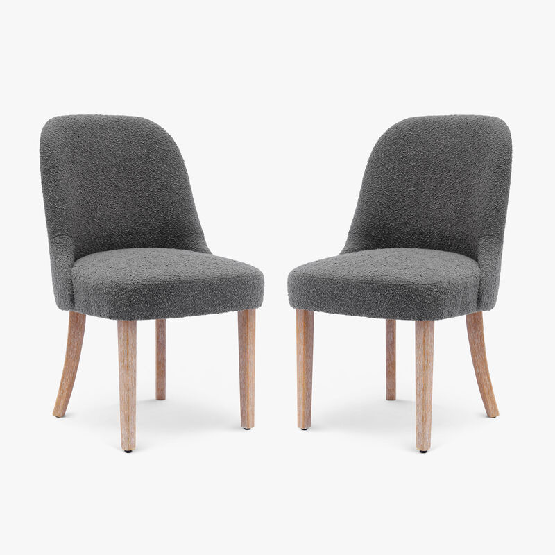 WestinTrends Mid-Century Modern Upholstered Boucle Dining Chair