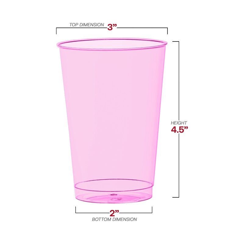 12 oz. Clear Pink Plastic Party Cups (240 Cups) image number 3