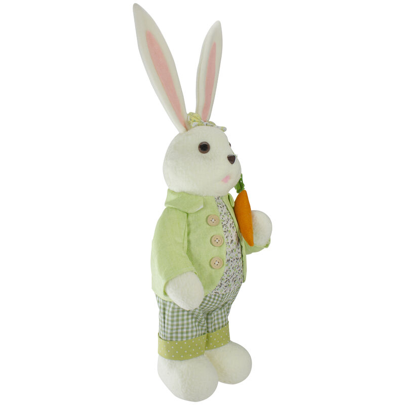 20" White and Green Standing Rabbit Easter Figure