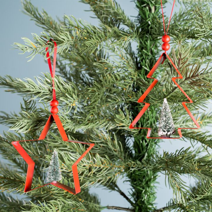 Star And Pine Tree Cookie Cutter Ornament (Set of 6)