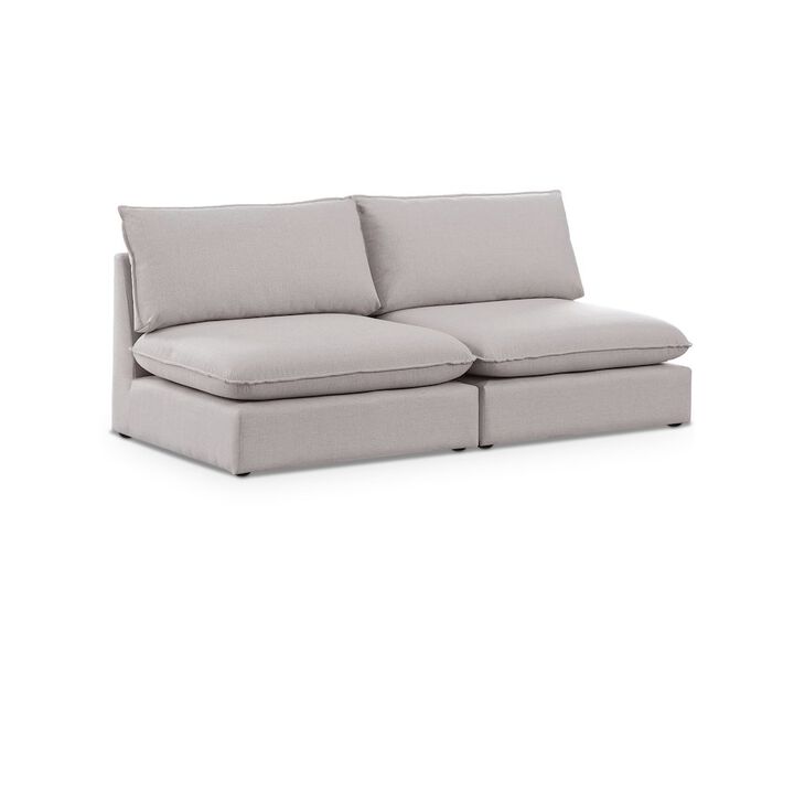 Meridian Furniture Mackenzie Beige Durable Linen Textured Modular Sofa