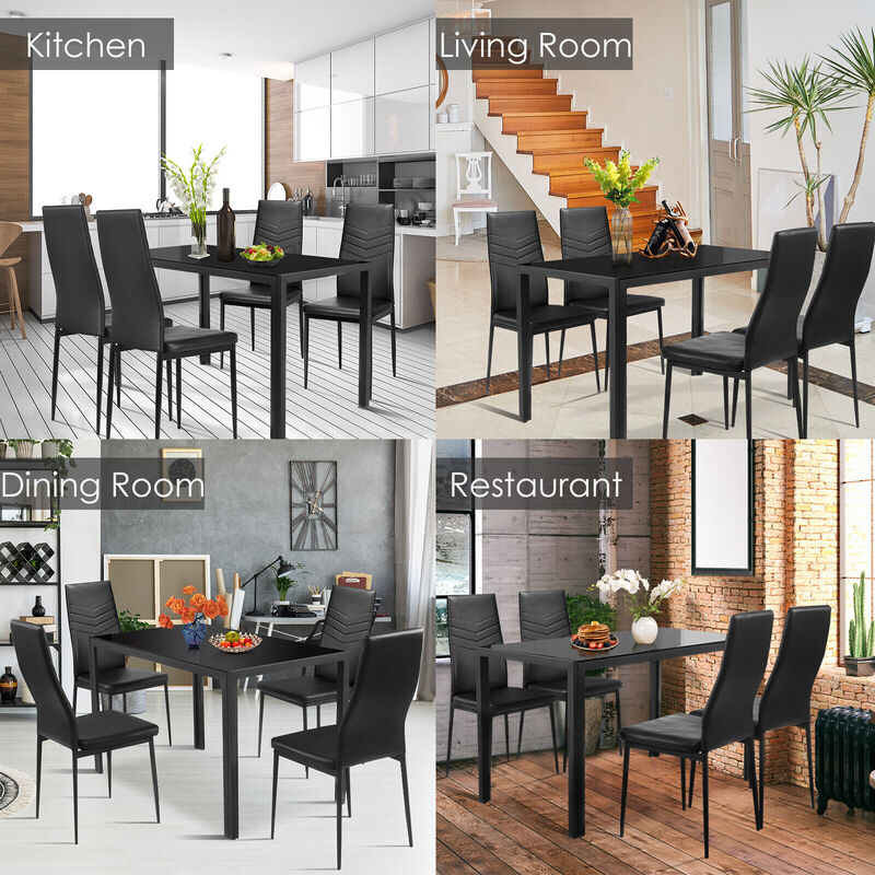 5-Piece Kitchen Dining Set with Table and 4 Chairs for Modern Dining Spaces image number 5