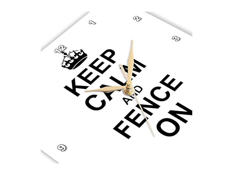 Keep Calm Fence Carry Fencing Fencers Wall Clock 10 Inch Home Decor image number 3