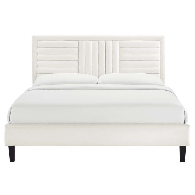 Sofia Channel Tufted Performance Velvet Full Platform Bed image number 3