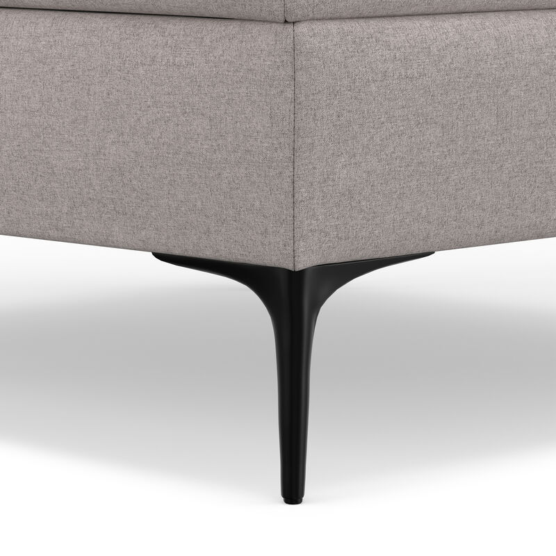 Rebecca 36 inch Wide Contemporary Square Mid&nbsp;Century Coffee Table&nbsp;Storage Ottoman with Lift Up Lid in Cloud Grey Polyester Linen, Assembled image number 9
