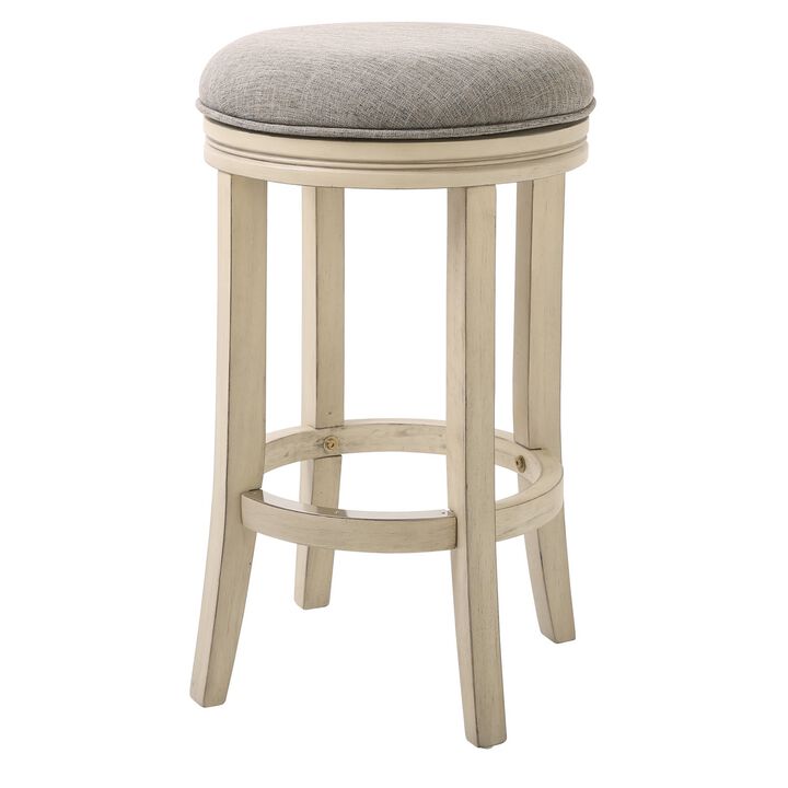 Swivel Counter Height Stool with Backless Solid Wood Seat, Ideal for Kitchen Counters