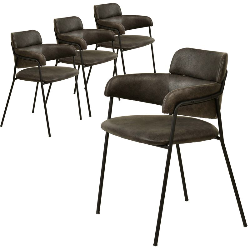 LeisureMod Axis Collection Modern Dining Chair - Set of 4